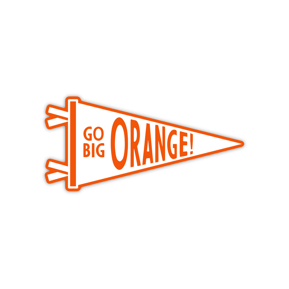 Go Big Orange Pennant Sticker