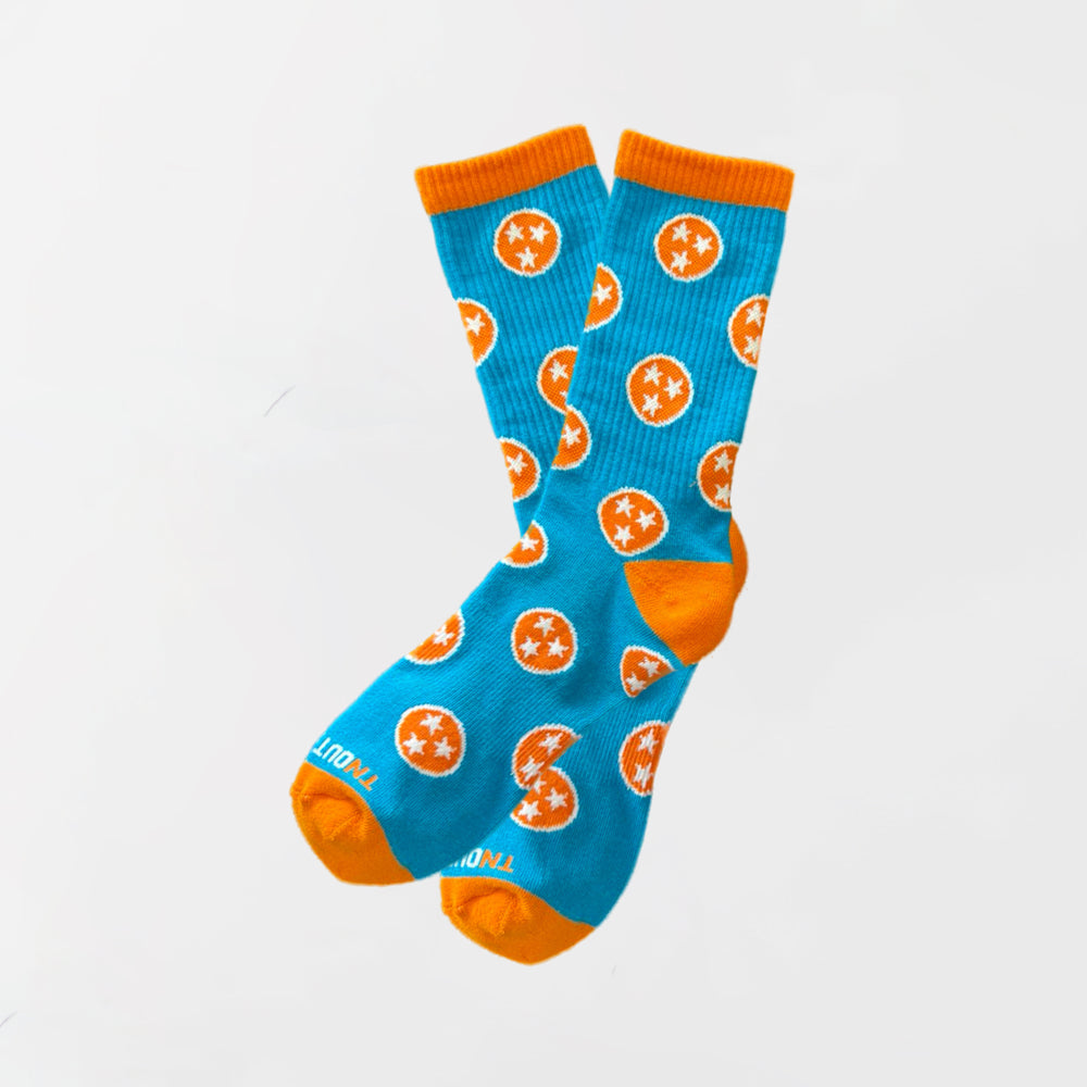Baby Blue Navy Tennessee Sock
