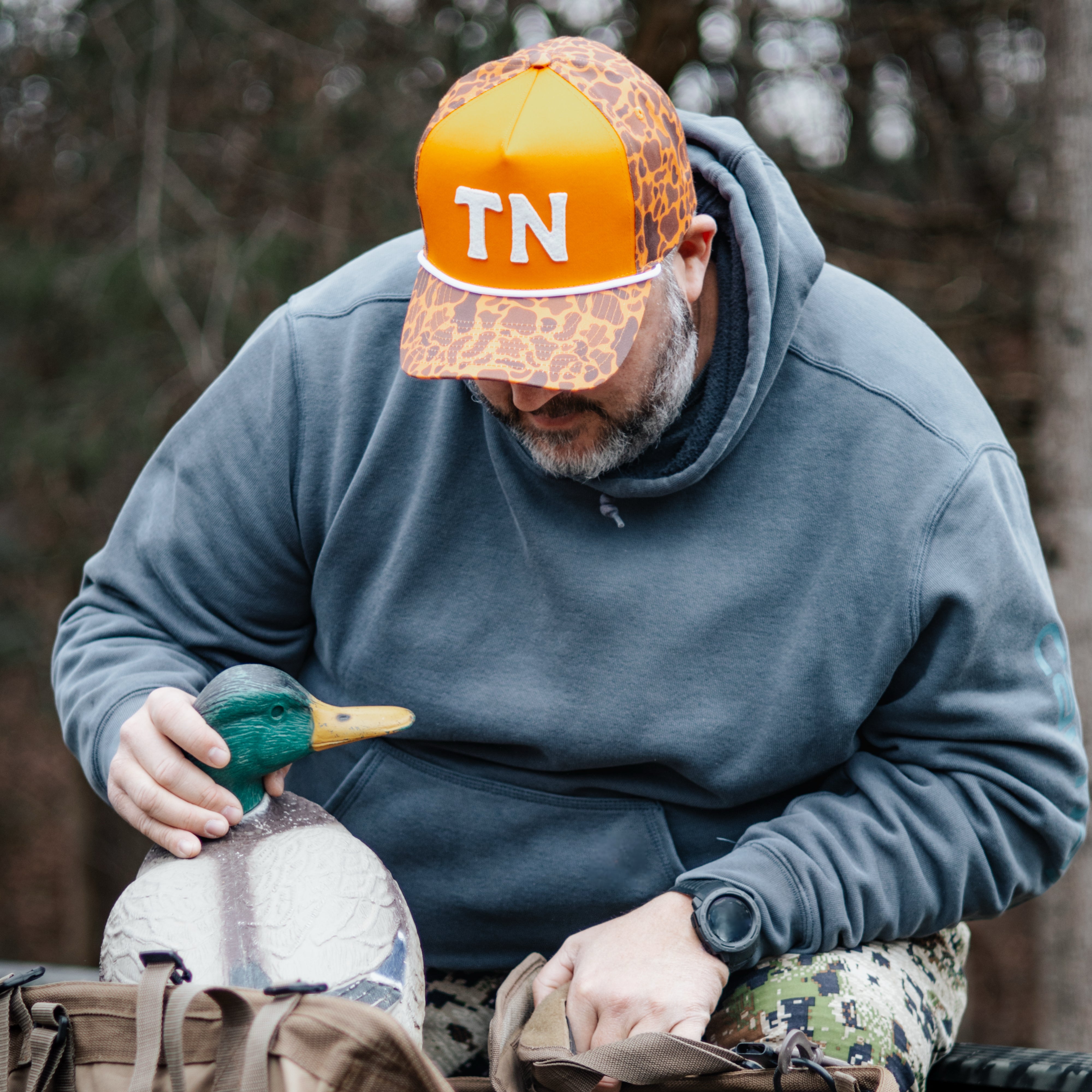 Tennessee TN Hat in Holler Orange Camo | Tennessee Outfitters
