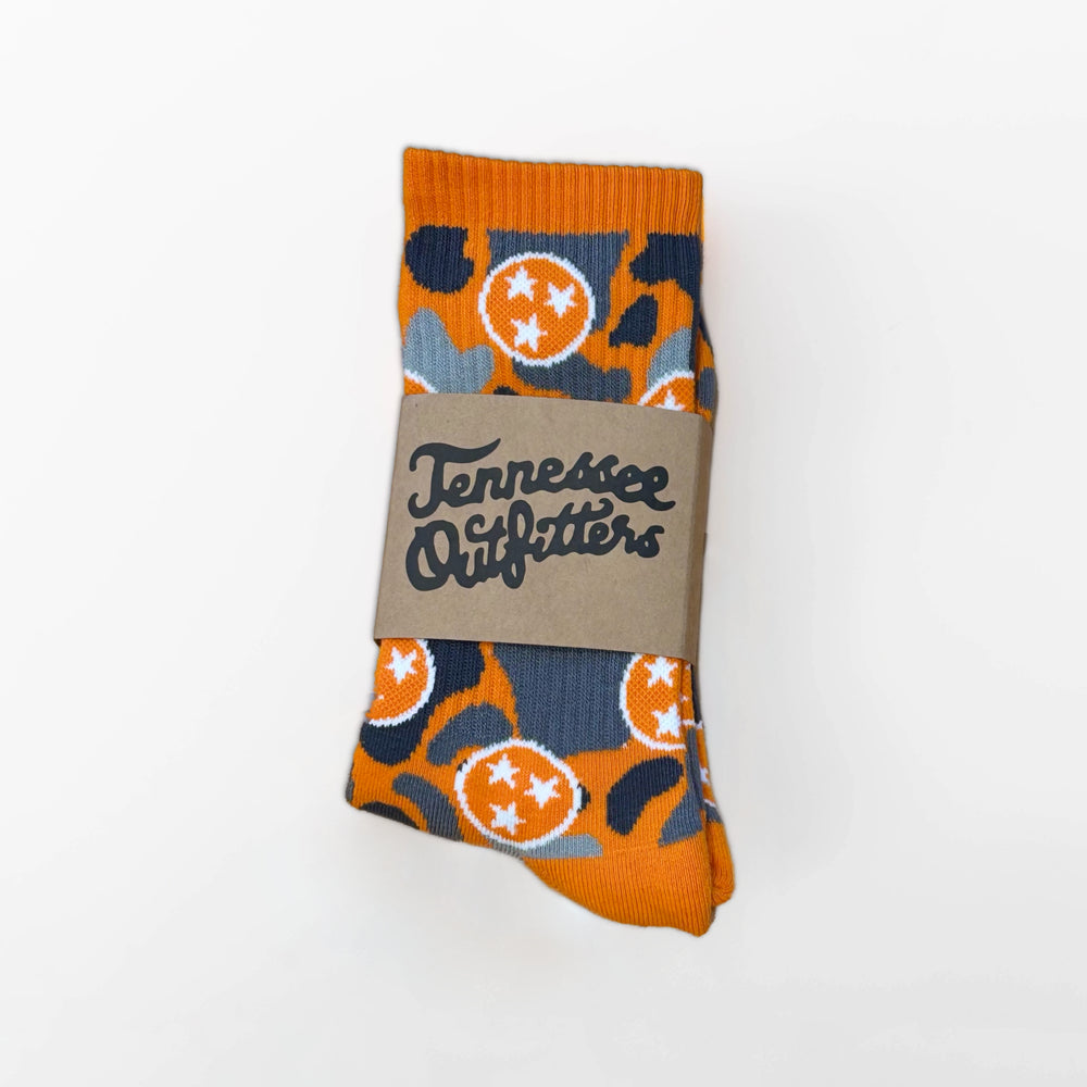 Holler Orange Camo Tennessee Sock