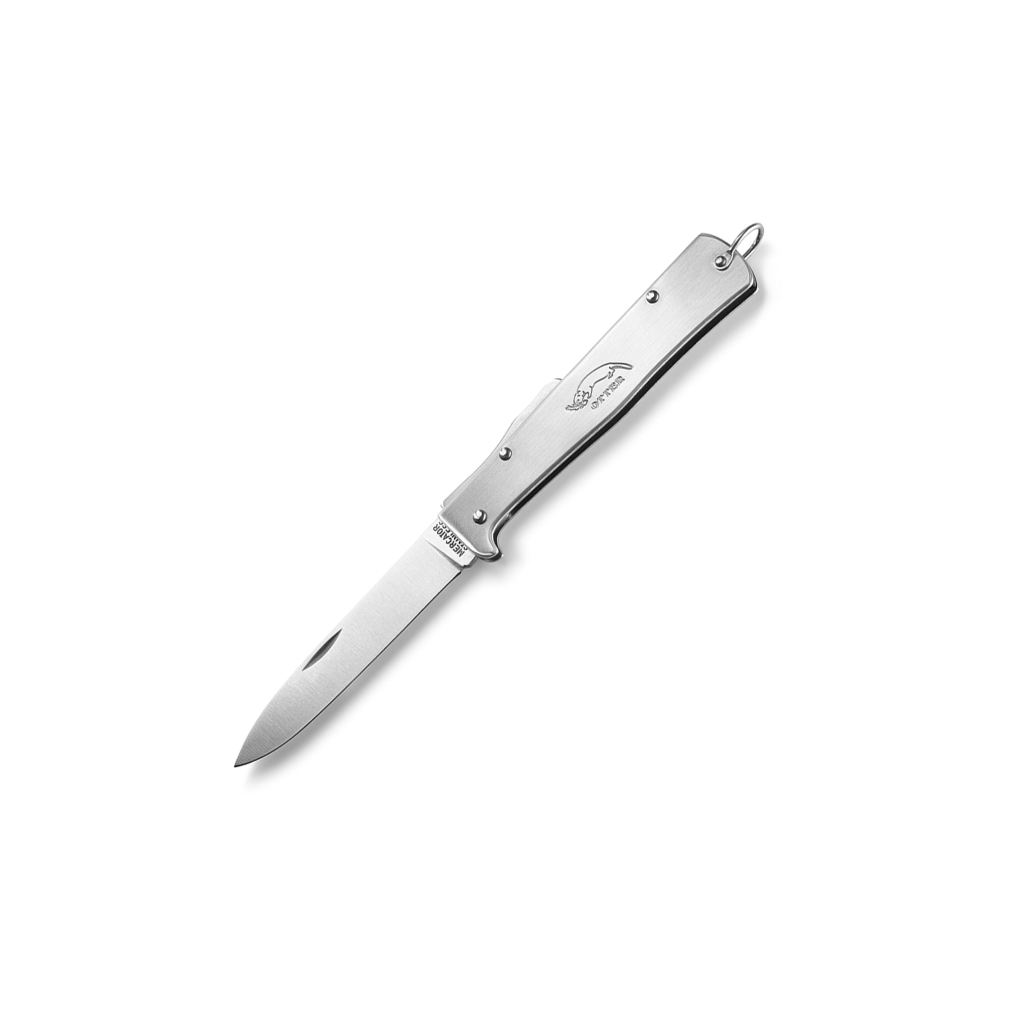 OTTER-Messer Mercator Folding Knife 3.5 Stainless Blade Brushed Steel  Handle